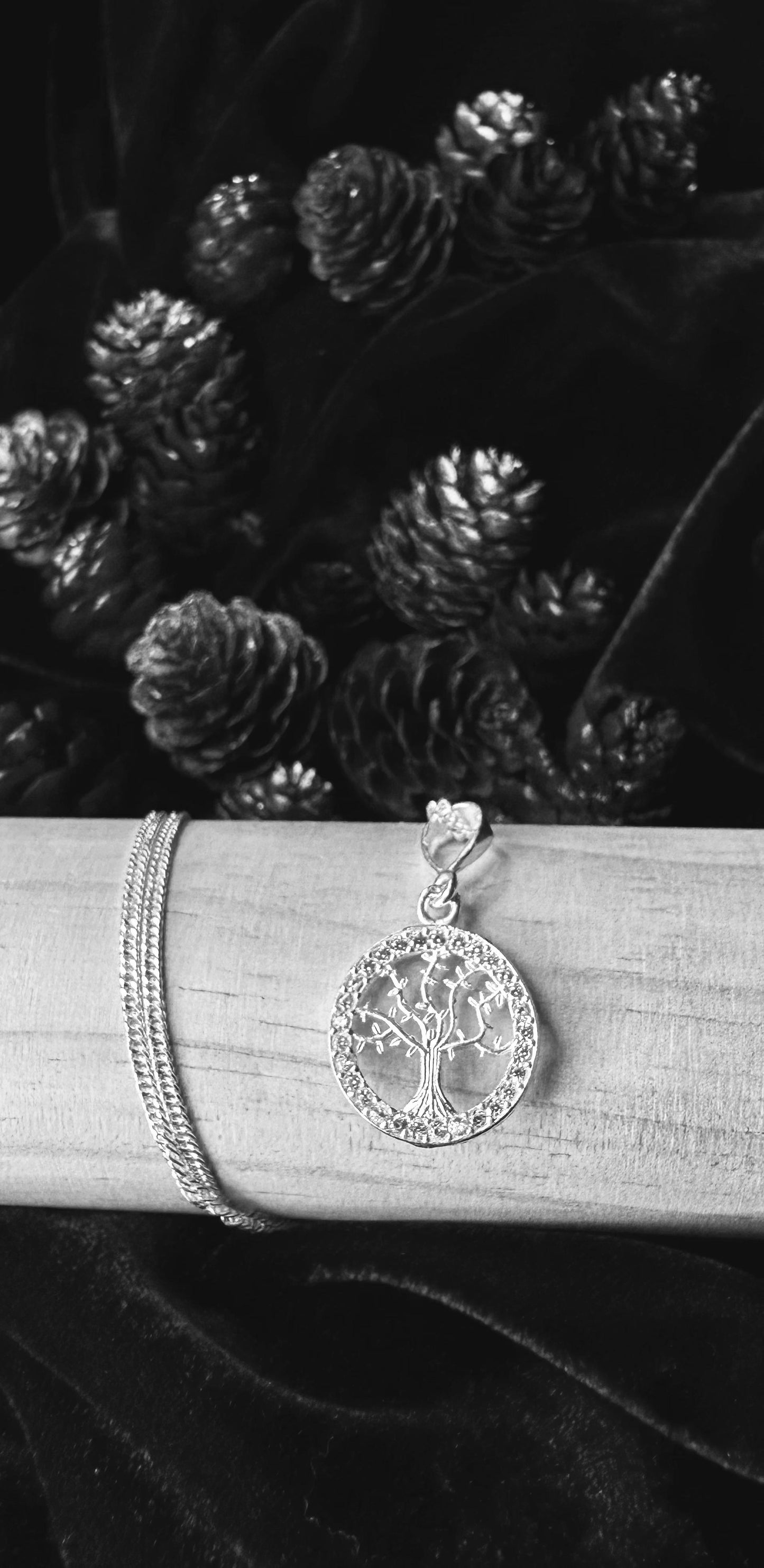 Silver Tree of Life with Necklace
