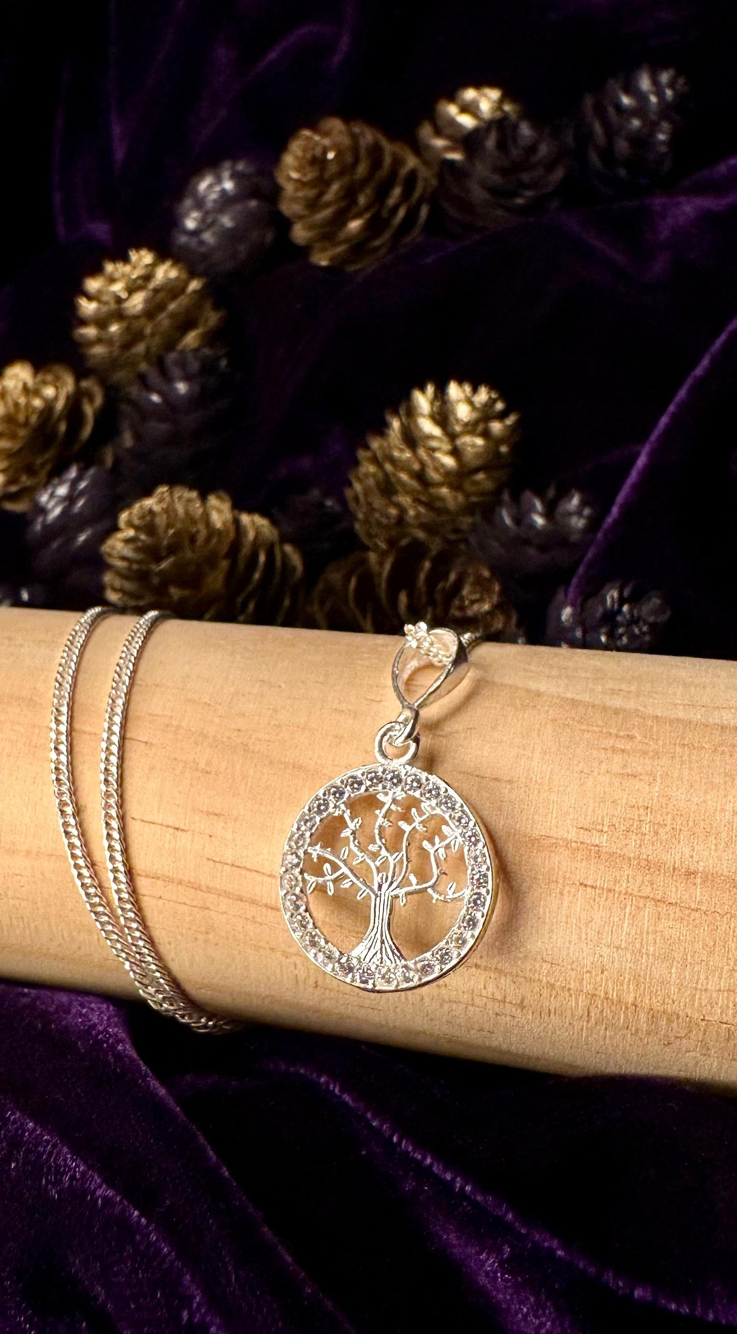 Silver Tree of Life with Necklace