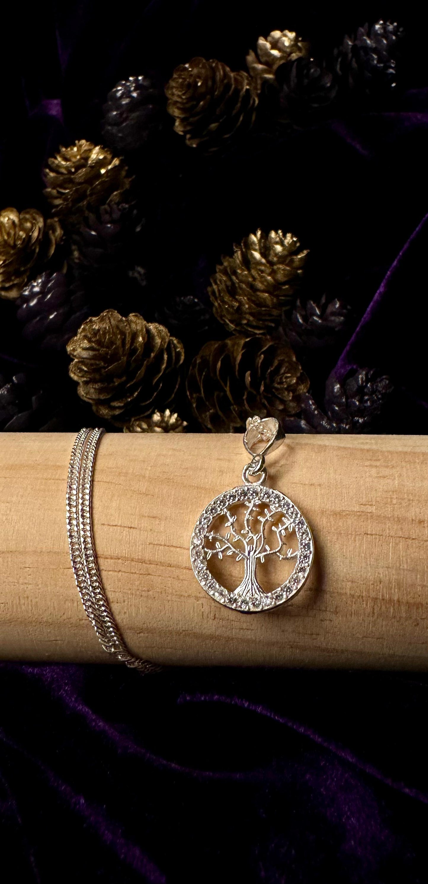 Silver Tree of Life with Necklace