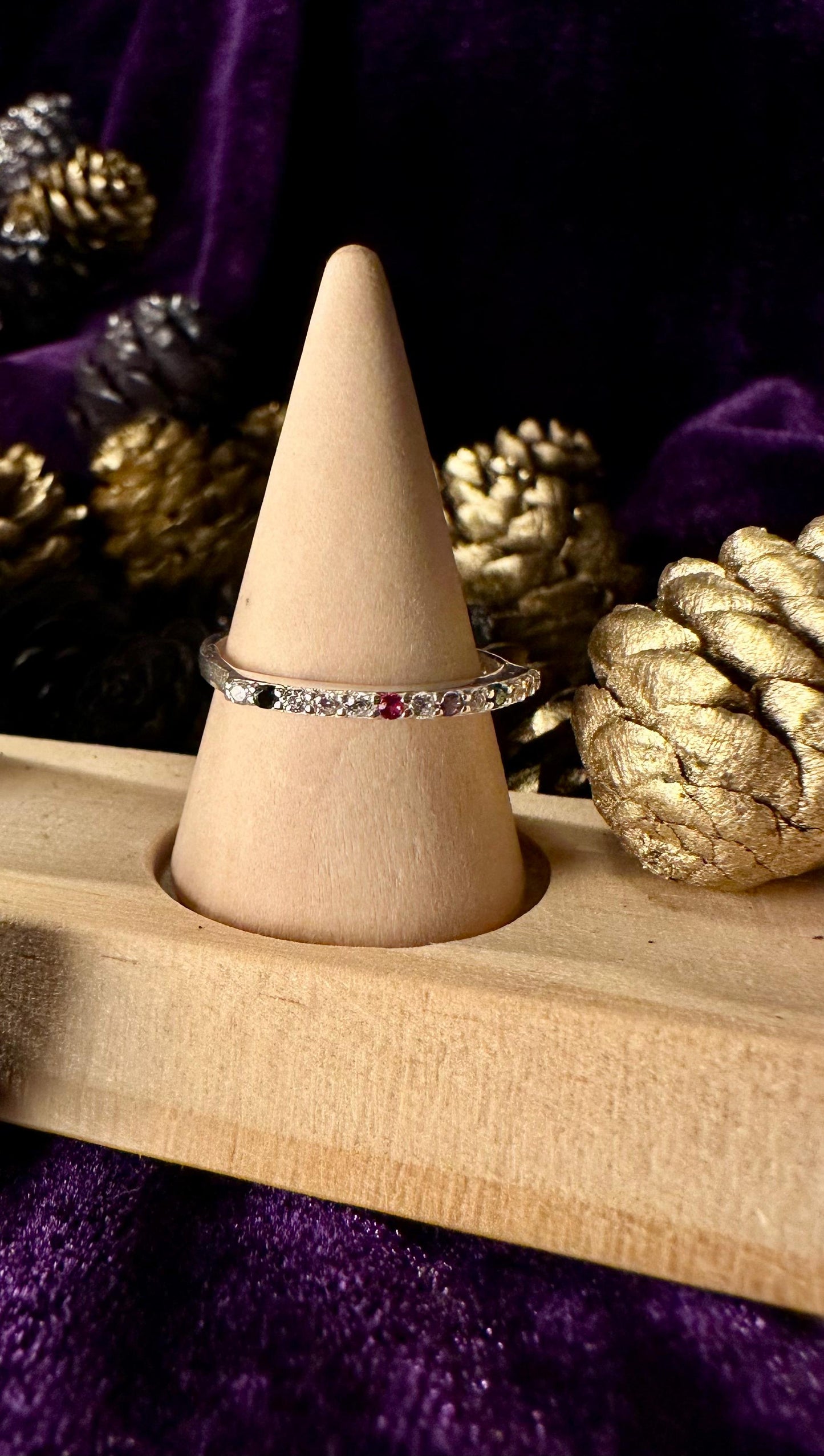 Silver Orchid With Zirconium Stones Ring