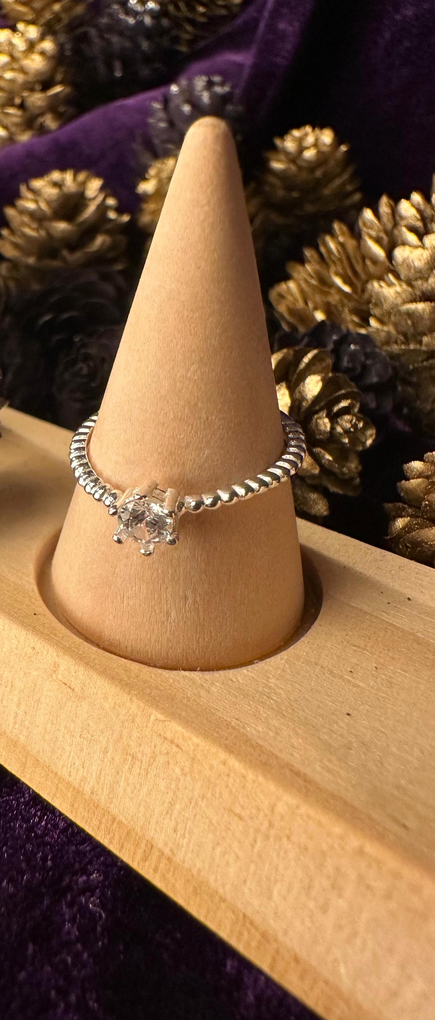 Silver Solitaire Ring