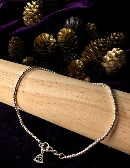 Silver Beads Anklet