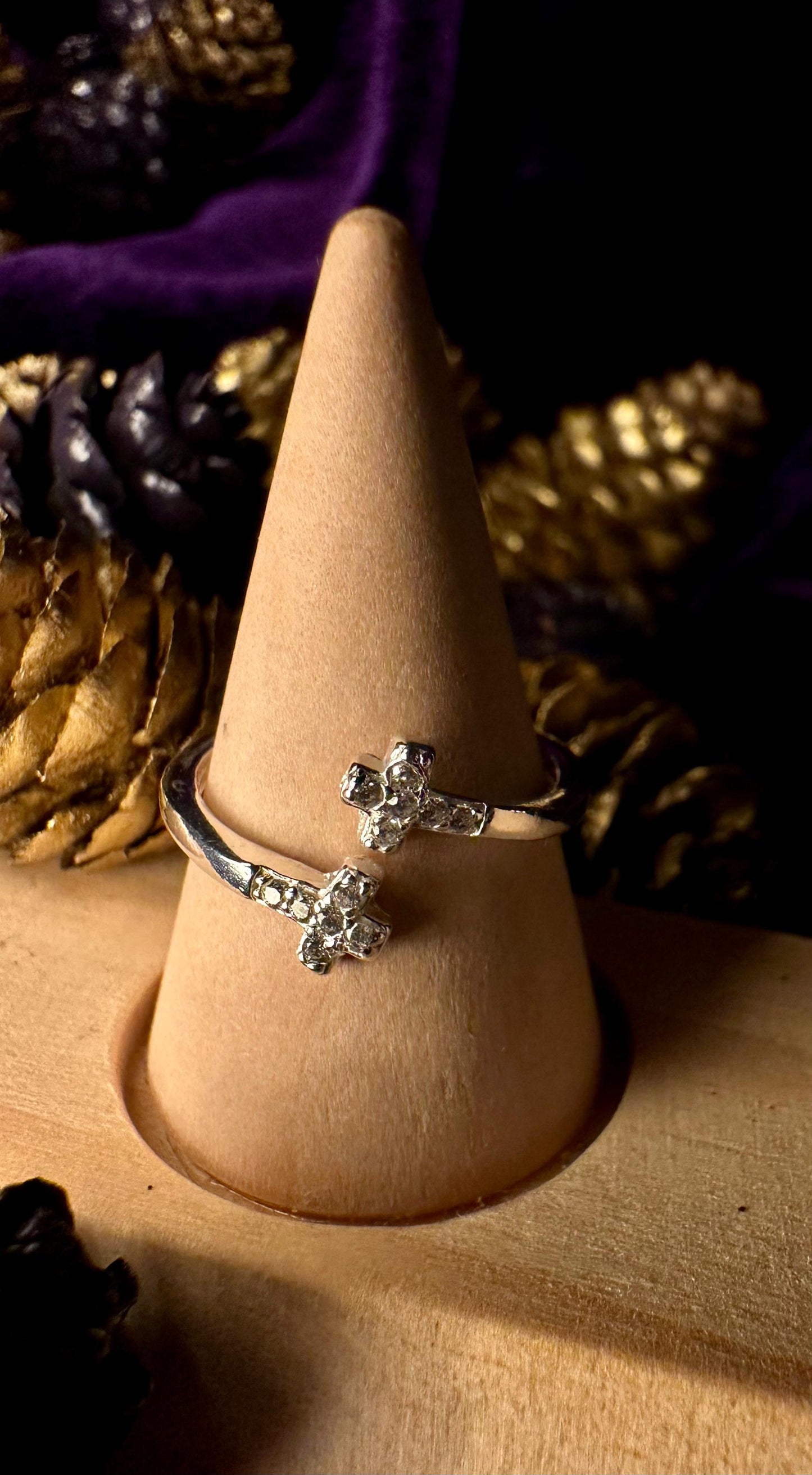 Silver Double Cross Ring