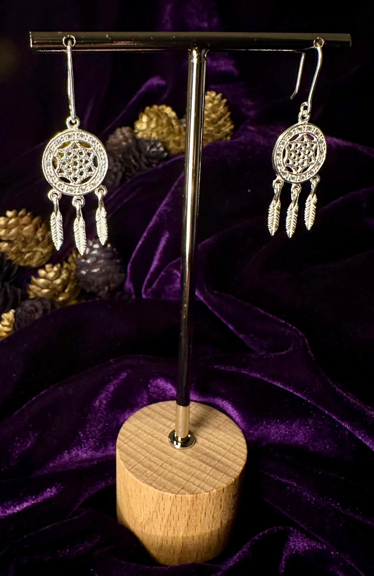 Silver Dream Catcher Earrings