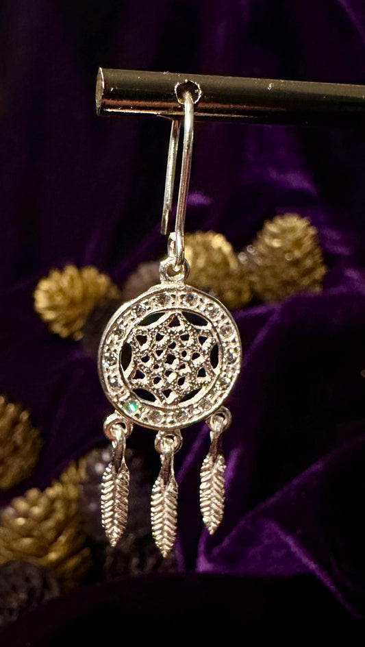 Silver Dream Catcher Earrings