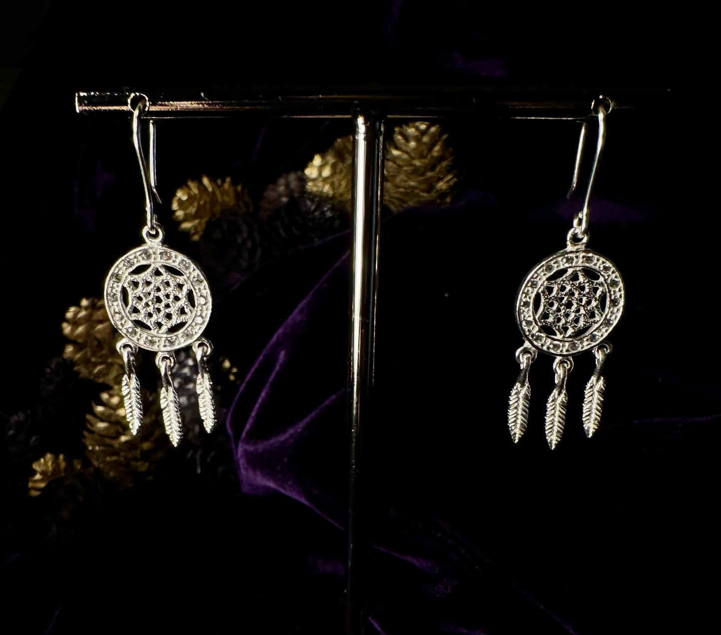 Silver Dream Catcher Earrings