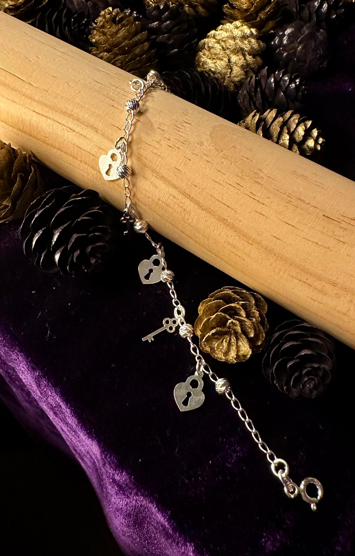 Silver Love Charms Bracelet