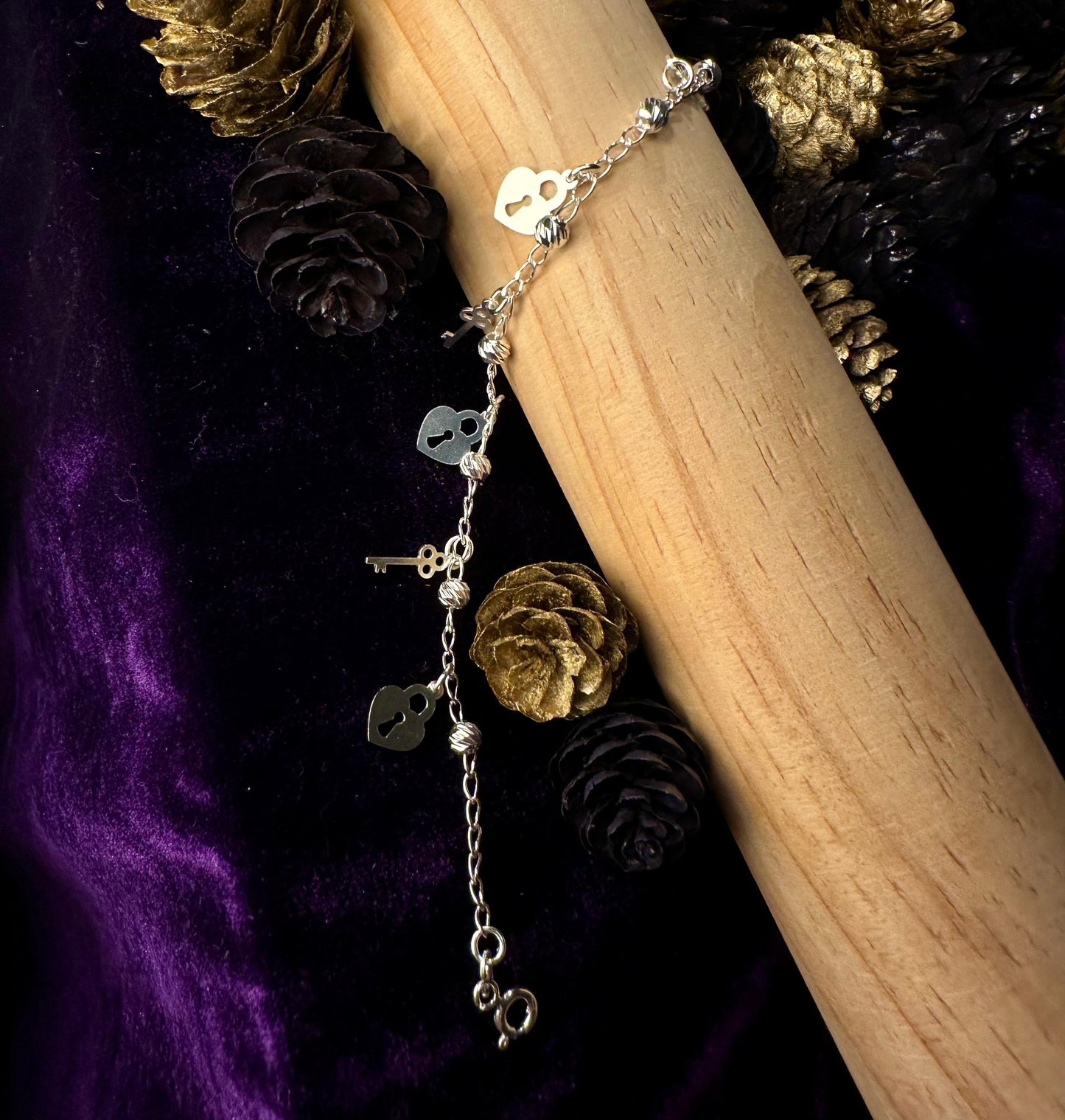 Silver Love Charms Bracelet