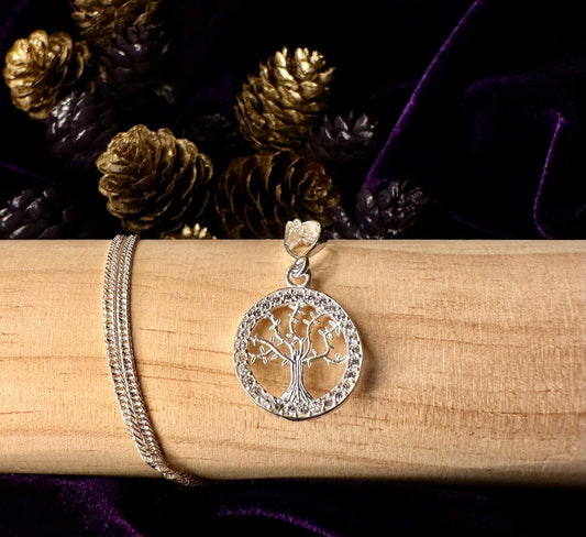 Silver Tree of Life with Necklace