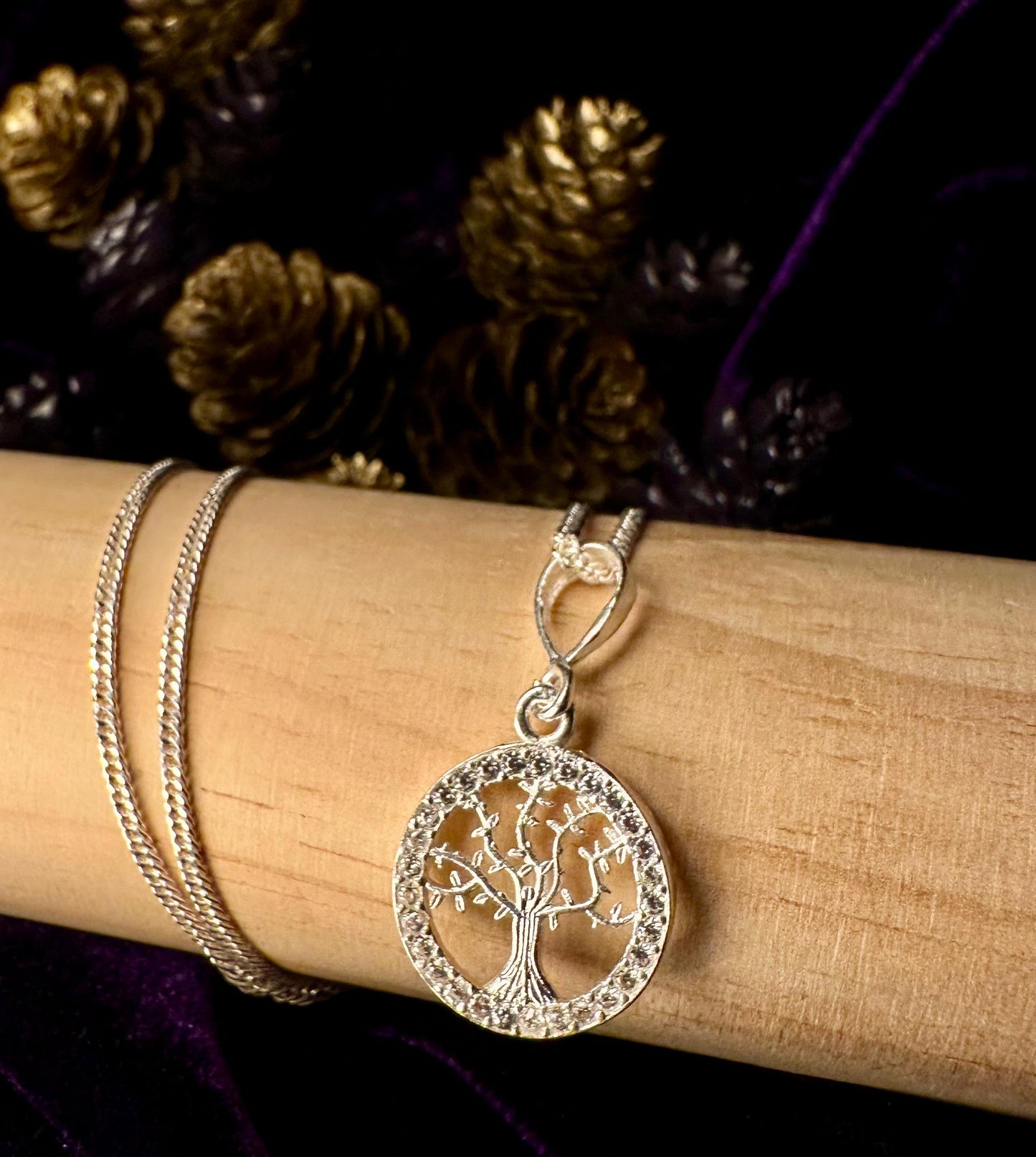 Silver Tree of Life with Necklace
