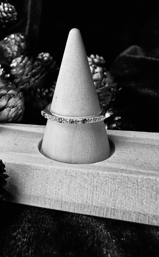 Silver Orchid With Zirconium Stones Ring