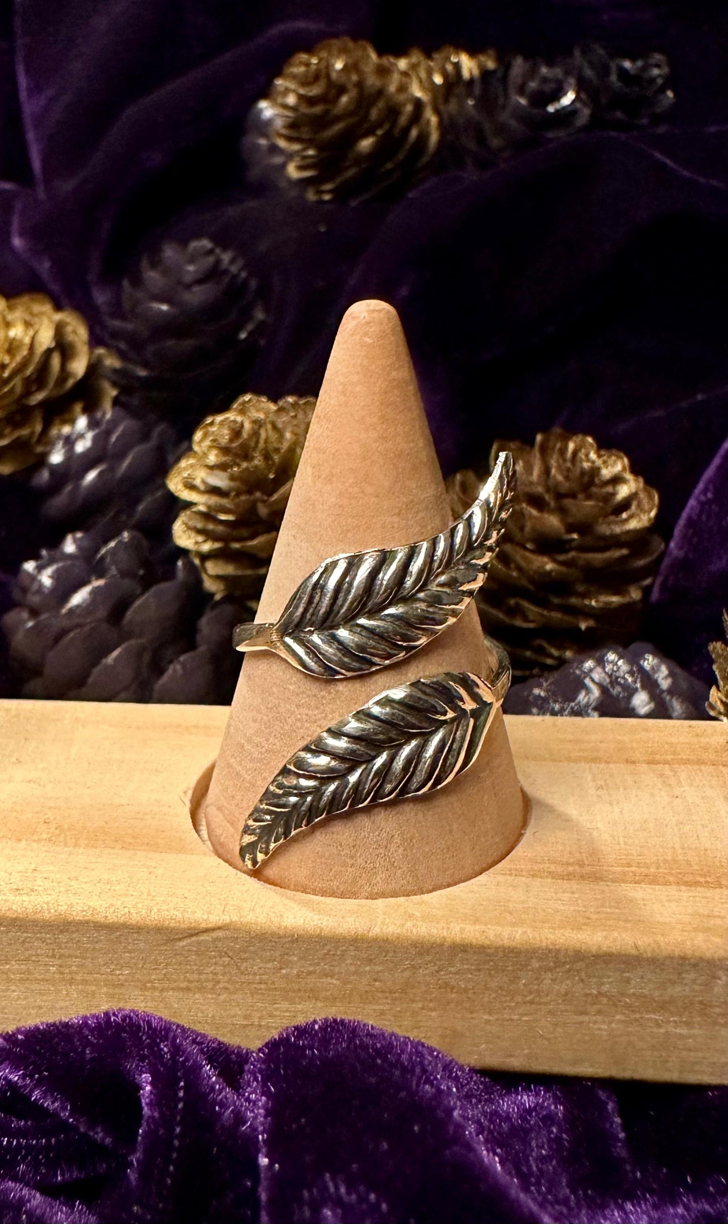Silver Two Leaves Ring