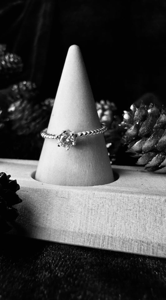Silver Solitaire Ring