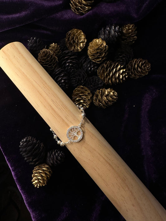 Silver Tree of Life Beads Bracelet