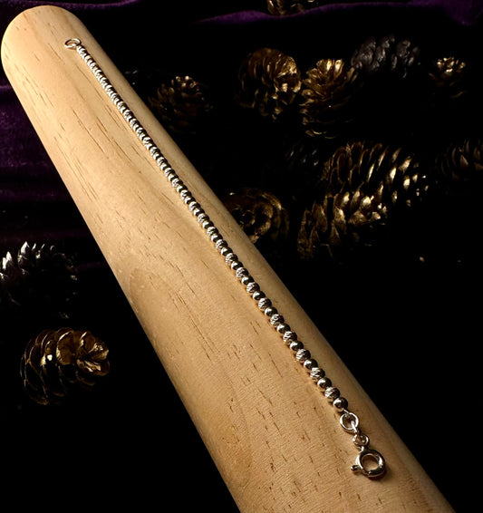 Silver Vintage & Diamond Beads Bracelet